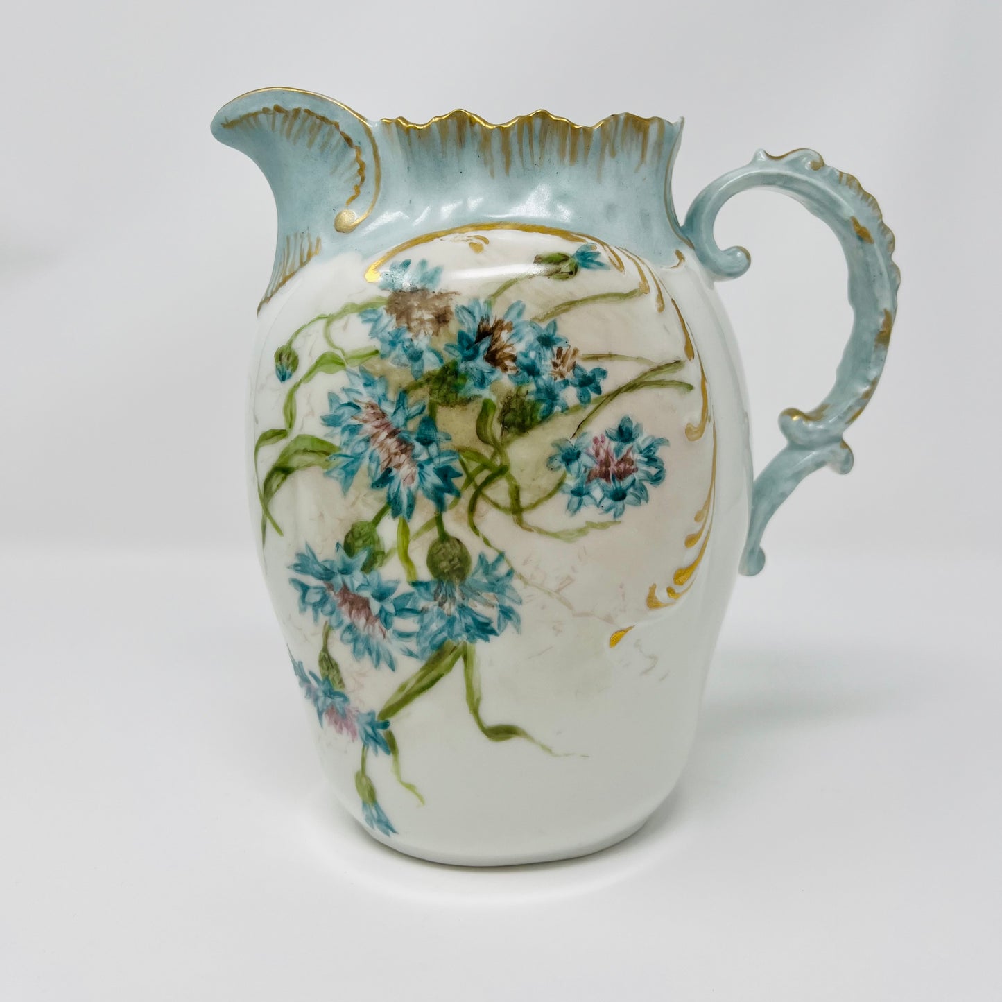 Limoges A L France Hand Painted Porcelain Pitcher