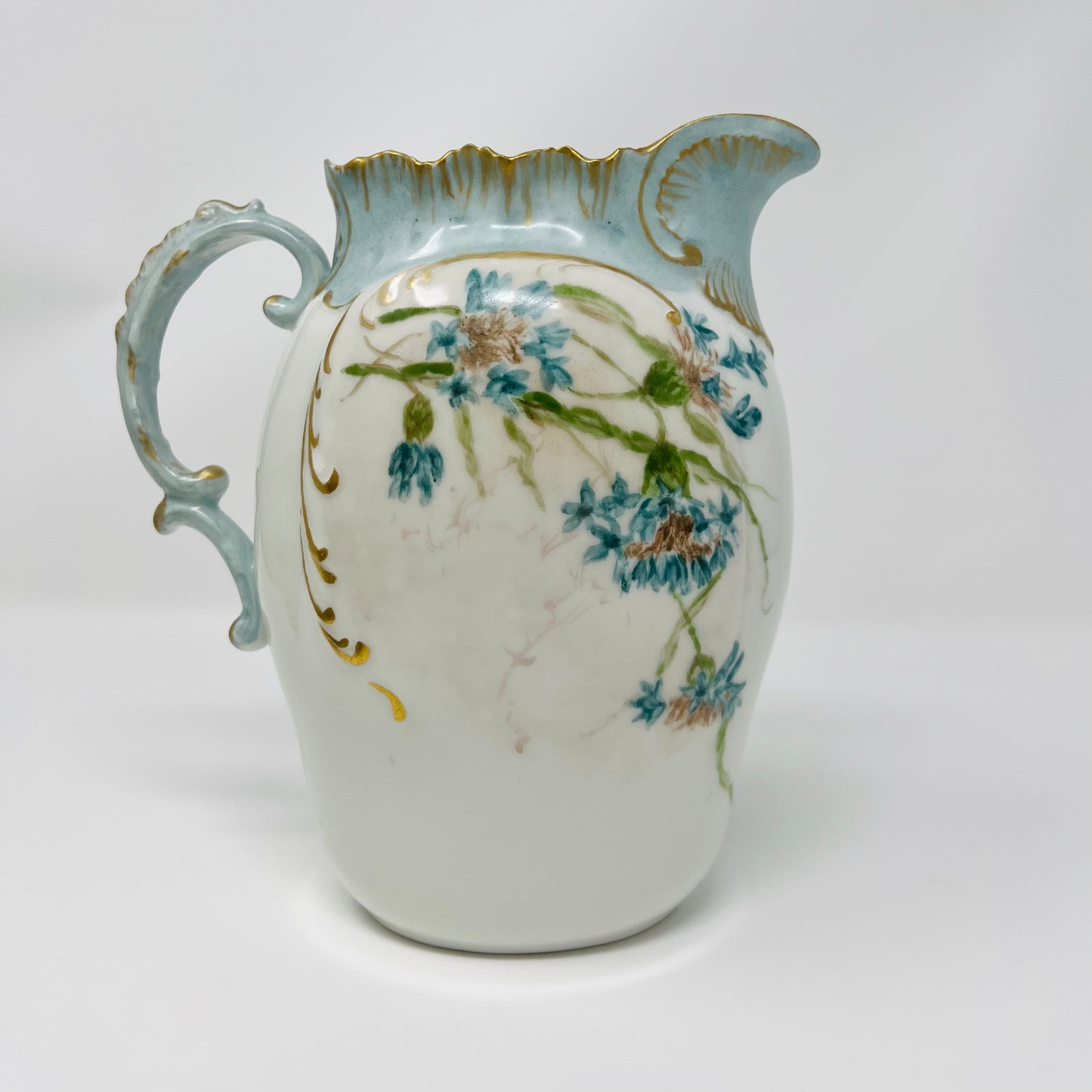 Limoges A L France Hand Painted Porcelain Pitcher