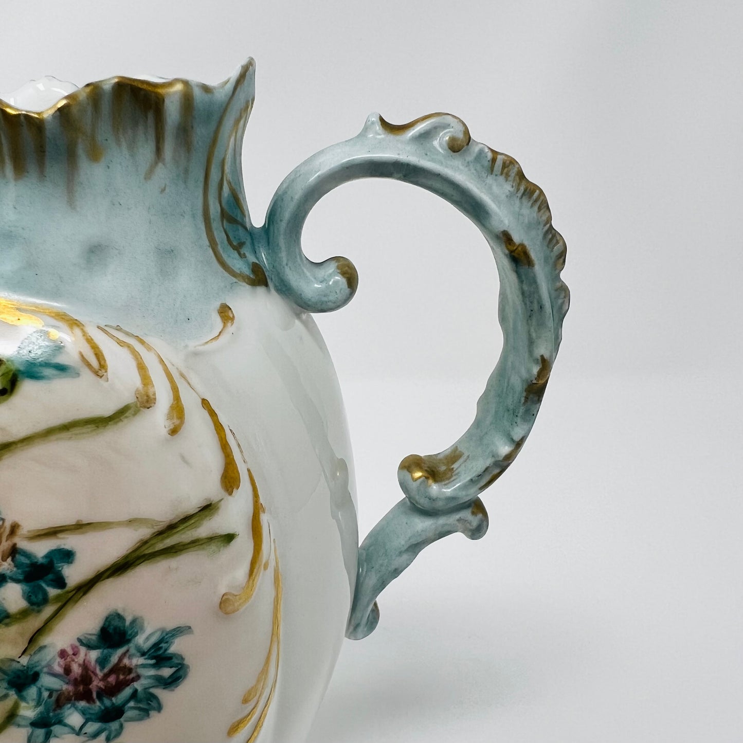 Limoges A L France Hand Painted Porcelain Pitcher