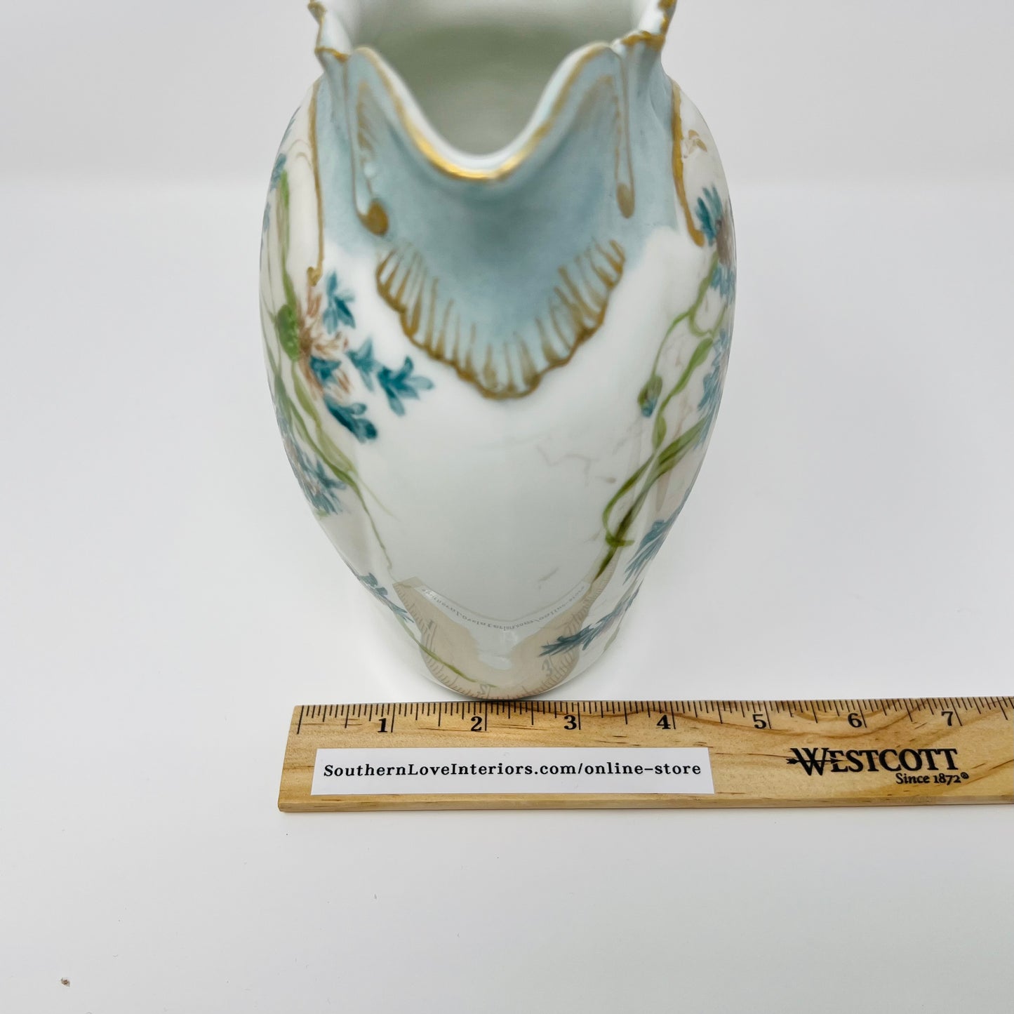 Limoges A L France Hand Painted Porcelain Pitcher