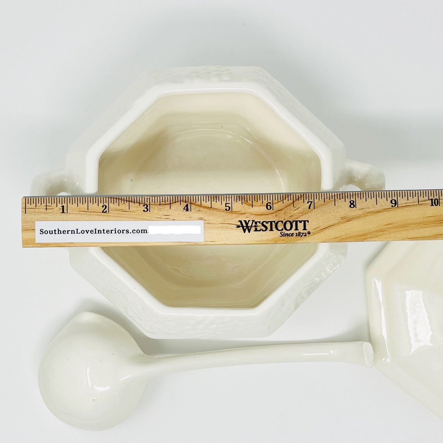 California Pottery USA #410 Soup / Gravy Tureen w/ Lid & Ladle Ceramic - Southern Love Interiors