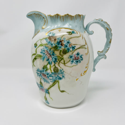 Limoges A L France Hand Painted Porcelain Pitcher
