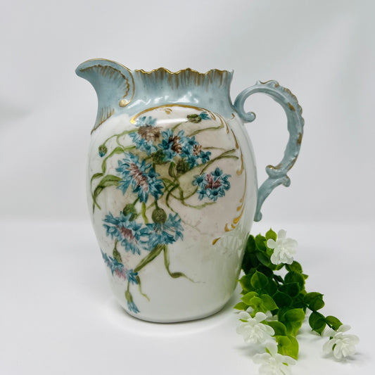 Limoges A L France Hand Painted Porcelain Pitcher
