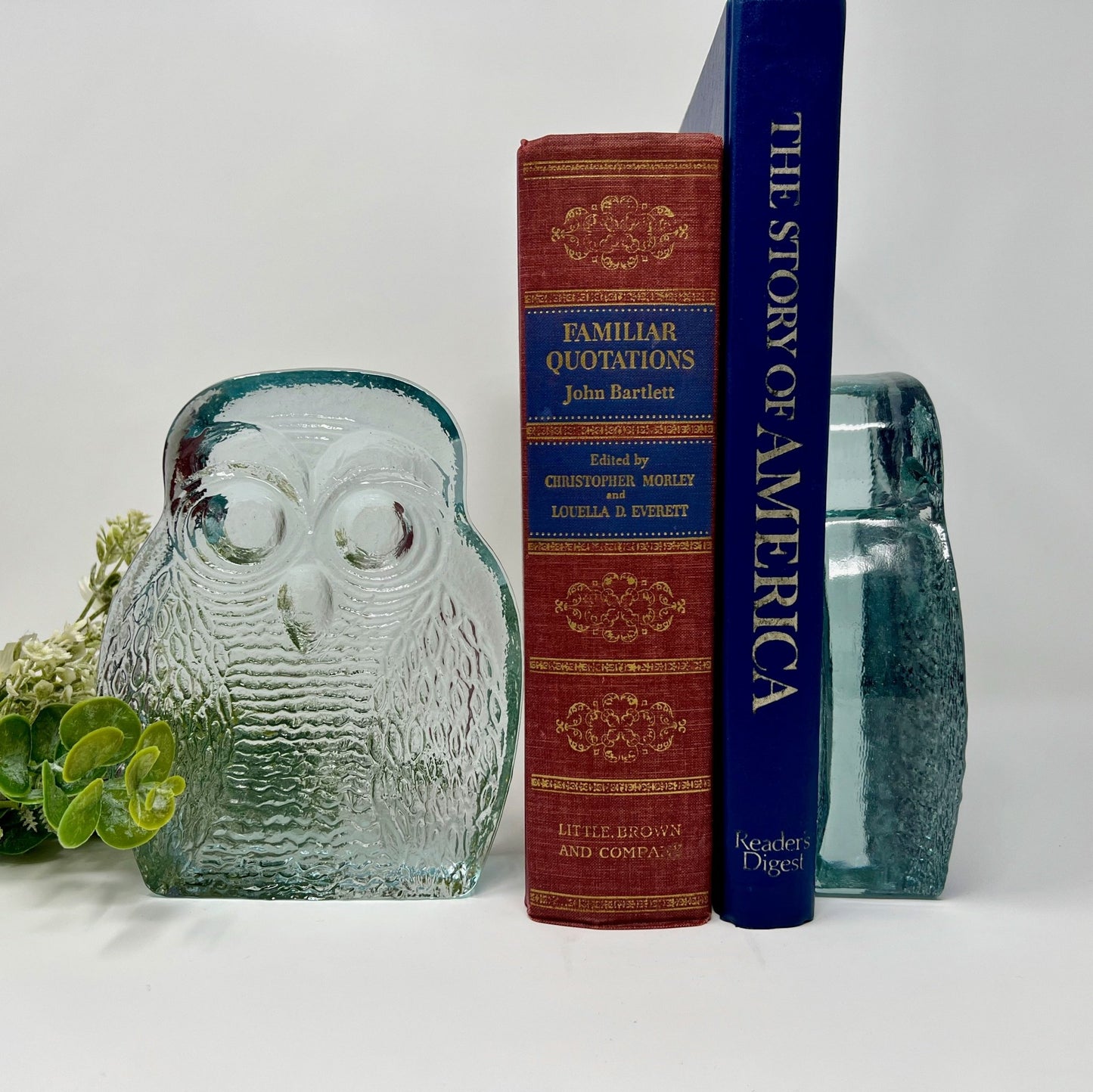 Blenko Owls Solid Glass Bookends - Southern Love Interiors