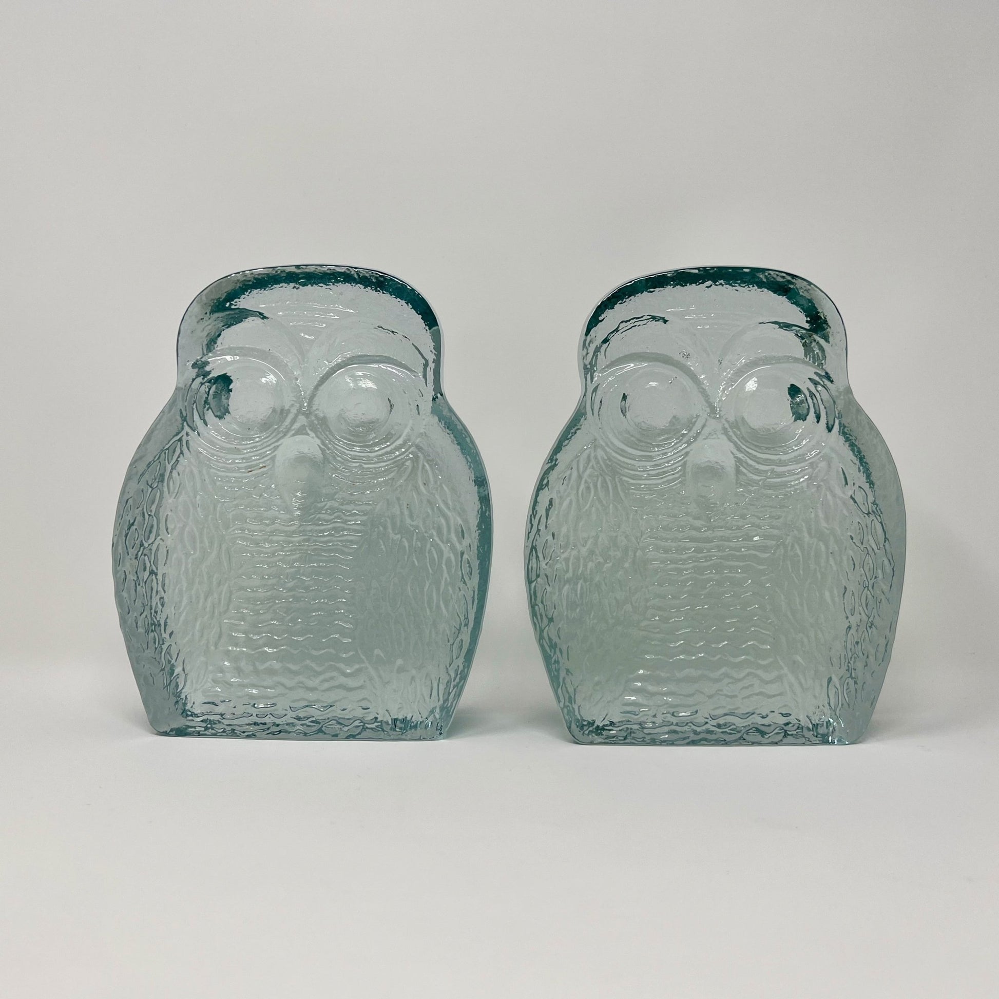 Blenko Owls Solid Glass Bookends - Southern Love Interiors