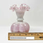 Fenton Peach Crest White Pink Milk Glass Melon Vase - Southern Love Interiors