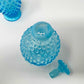 Fenton Vintage Blue Opalescent Glass Hobnail Ruffle Mini Vase & Cologne Bottle - Southern Love Interiors