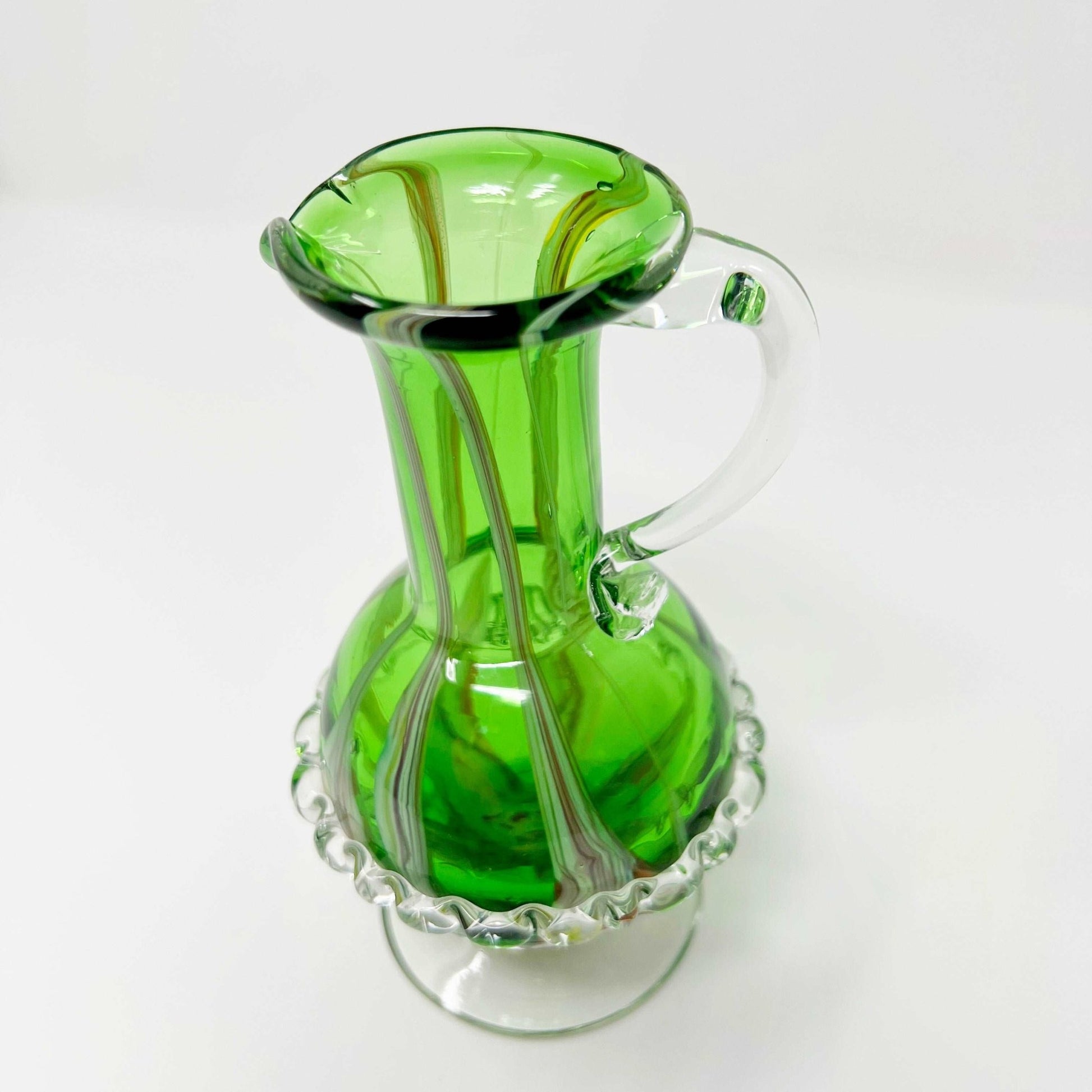 Green Pitcher Blown Glass Murano Style - Southern Love Interiors