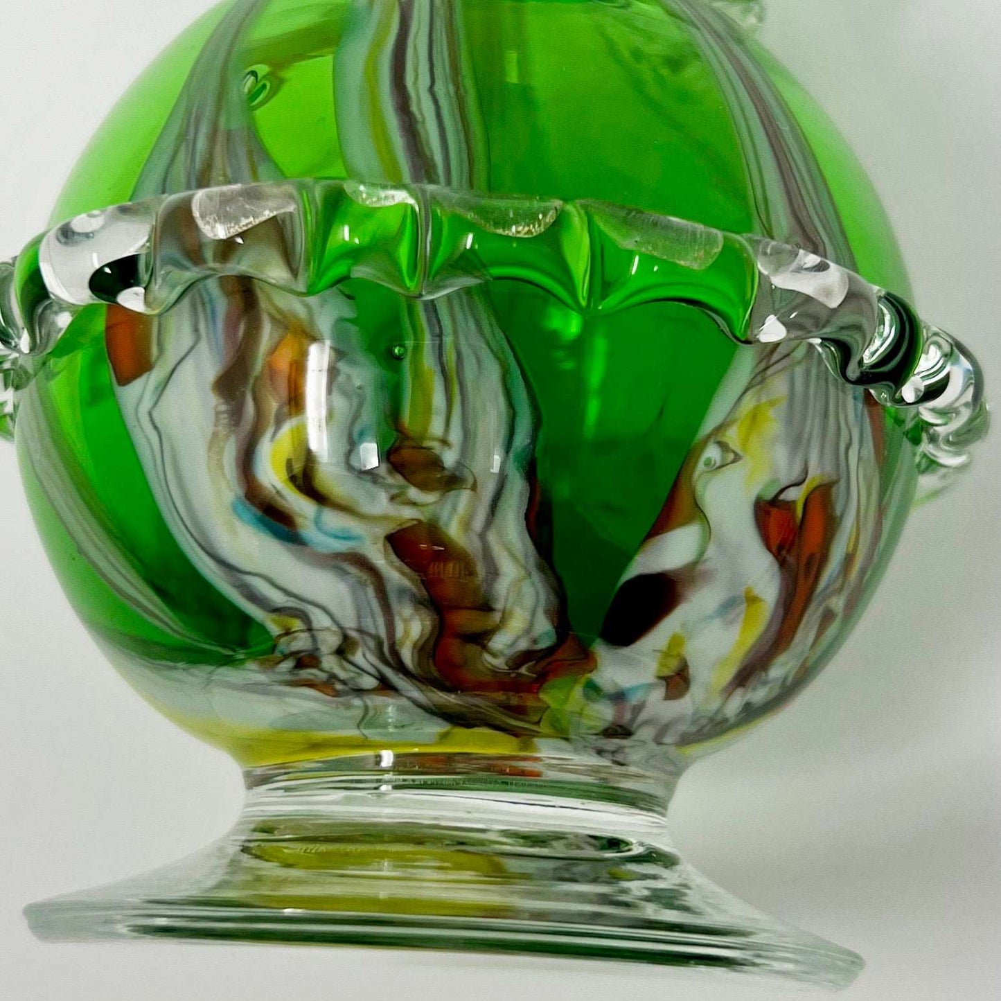 Green Pitcher Blown Glass Murano Style - Southern Love Interiors