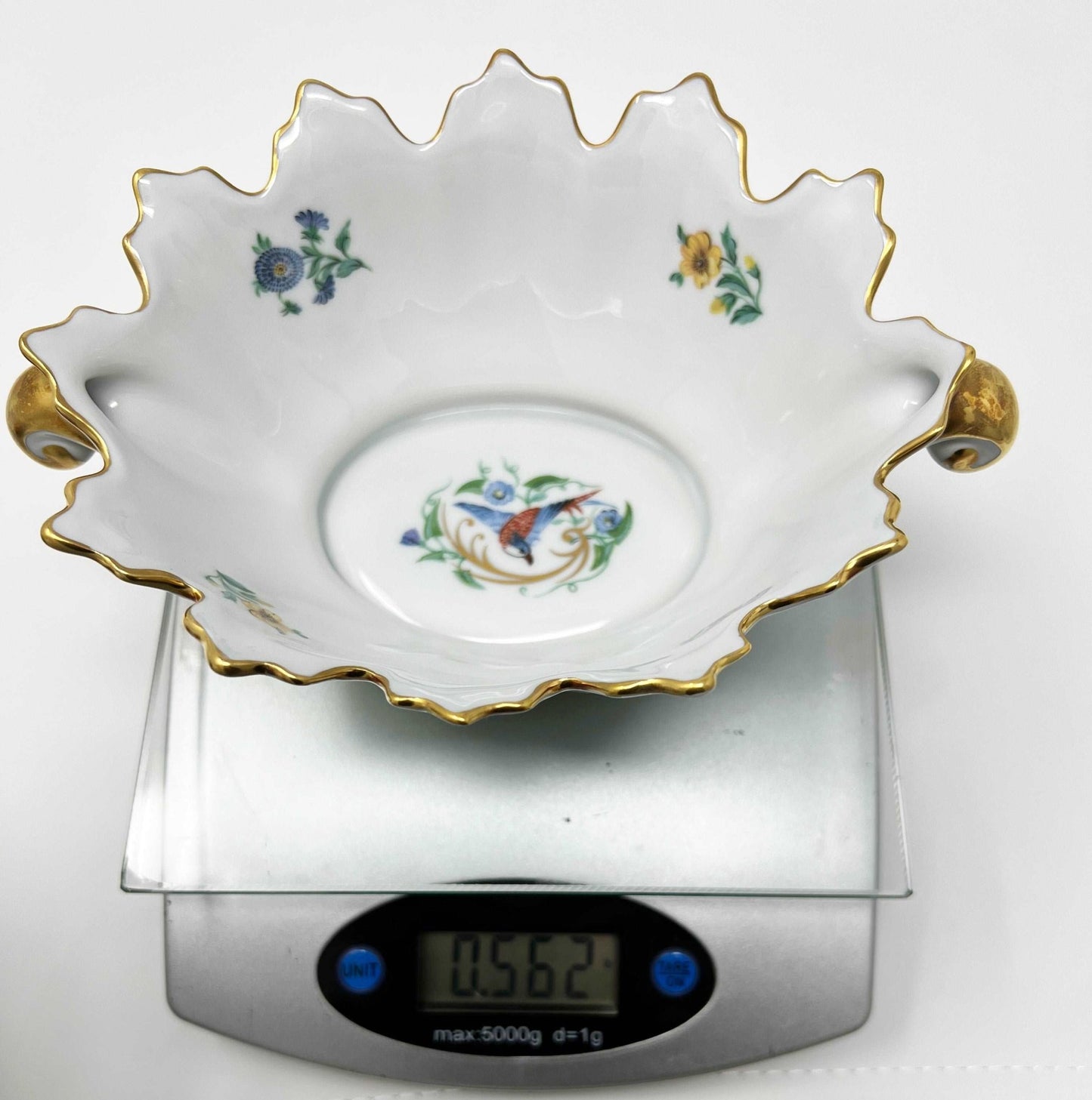 Limoges Castel France Porcelain Bowl with Gold Trim Bird and Flowers Bowl with Gold Accents - Southern Love Interiors