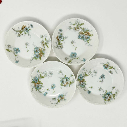 Limoges France Theodore Haviland Blank 122a Schleiger Pattern Porcelain Desert Bowls (4) - Southern Love Interiors