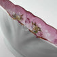 Pink Rose Floral Embossed Hand Painted Porcelain Serving Bowl w/ Gold Trim Scalloped Edges - Southern Love Interiors