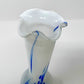 White Glass Blown Bud Vase with Cobalt Blue and Red Murano style - Southern Love Interiors